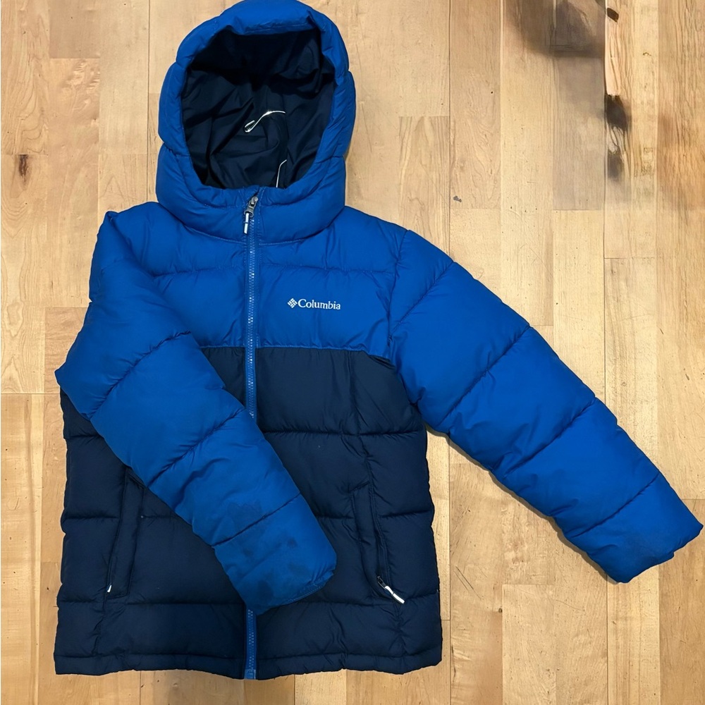 Columbia Navy and Light Blue Insulated Jacket with Hood